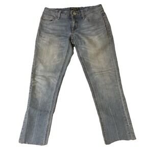 Seven7 Womens Straight Leg Rough Hem Jeans Size 26 X 25 Blue